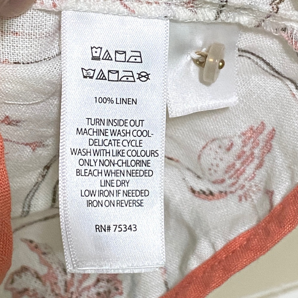 C&C California Linen Tropical Flamingo Button Camp Shirt Womens M Resort Cruise - Picture 6 of 6